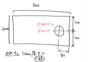 ゴムマットの穴あけ加工もやってます