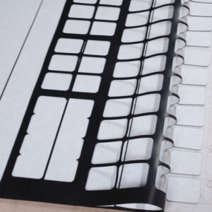 【ゴム加工事例】特急出荷　1mm厚　テープ付き　R加工　160枚