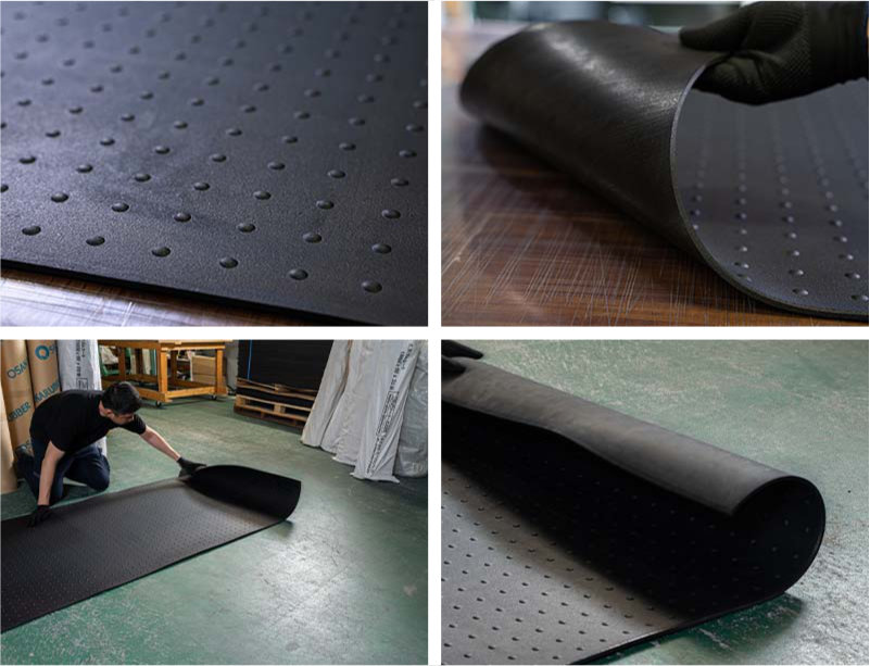凹凸のあるリサイクルゴムシート