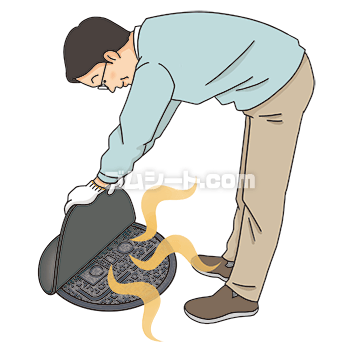 マンホール悪臭対策ゴムカバー