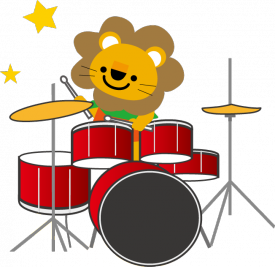 ドラムセットの下