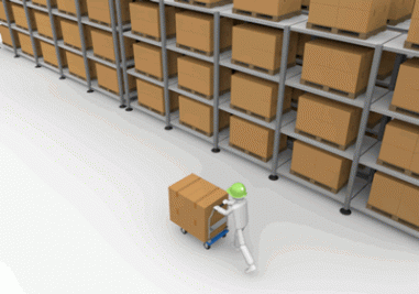 倉庫内ラックの滑り止め